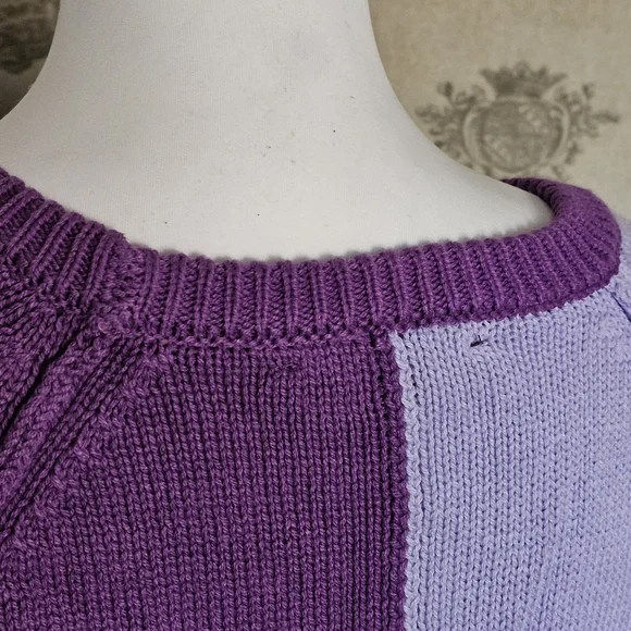 Kate & Mallory Two-Tone Purple Heart Sweater - Picture 9 of 15